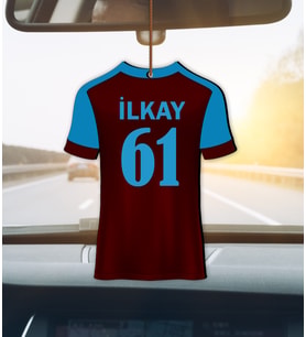 Kişiye Özel Futbol Formalı Hediye Ahşap Araba Dikiz Ayna Süsü