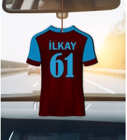 Kişiye Özel Futbol Formalı Hediye Ahşap Araba Dikiz Ayna Süsü