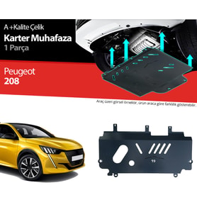 Peugeot 208 Çelik Karter Muhafaza Koruma 2019 2020 2021 2022 2023 2024