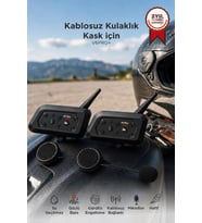 Torima Motosiklet Helmet İnterkom Bluetooth 2li Kask Kulaklığı Ejeas Double V6PRO+
