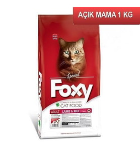 Foxy 32/10 Kuzu Etli Yetişkin Kedi Maması 1 Kg AÇIK