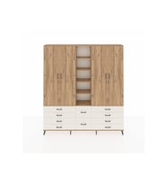 Arges Dolap 9 Raflı 10 Çekmeceli 2 Askılı 220x30x243 Çam-Çam/Aytaşı