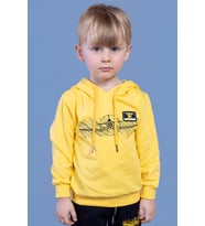 Toontoy Erkek Çocuk Kapüşonlu Baskılı Sweatshirt (Sarı)