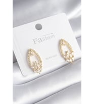 Pirinç Gold Renk Zirkon Taşlı Kadın Küpe 5886 - HPSBYI6061-6412
