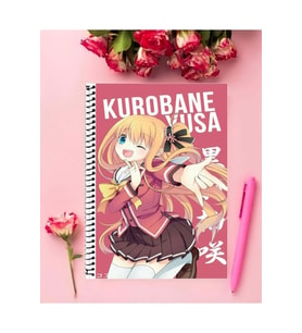 Kurobane Yusa Anime Defter 1 Adet Özel Tasarım A4 Boyutu 21*29 Cm Telli Kareli defter