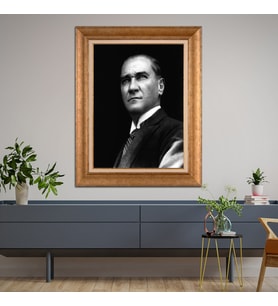 Altın Varaklı Paspartulu Çerçeveli Tablo hb1601