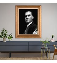 Altın Varaklı Paspartulu Çerçeveli Tablo hb1601