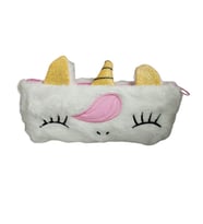 Beyaz Peluş Unicorn Kalem Kutusu Kalemlik