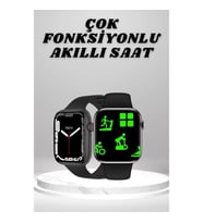 Mey İthalat® Akıllı Saat Tema Değiştirme Uyku ve Sağlık Takibi Sesli Asistan Bildirim Görme