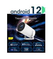 4K Android 12 Akıllı Projektör, 200" Ekran, Wifi ve Bluetooth özellikleri