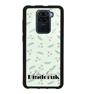 Xiaomi Redmi Note 9 Uyumlu Yeşil Yapraklı Tasarımlı Glossy Telefon Kılıfı