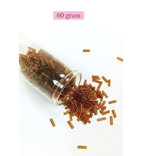Uzun Boru Kesme Boncuk Çap 2mm Uzunluk 10 mm - 60 Gram - Şeffaf Kahverengi - BNC285