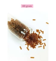 Uzun Boru Kesme Boncuk Çap 2mm Uzunluk 10 mm - 60 Gram - Şeffaf Kahverengi - BNC285