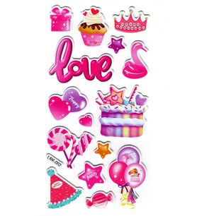 Sticker Kabartmalı Stiker Defter Planlayıcı Etiket (Lrk002)-17x9 cm- Pasta Party