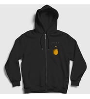 Presmono Unisex Siyah Jonas Dark Fermuarlı Kapüşonlu Sweatshirt 186798tt