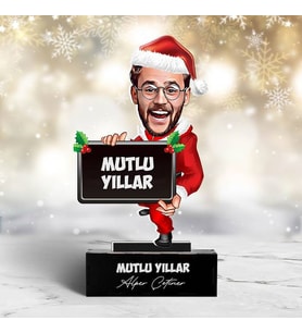 Kişiye Özel Noel Erkeği Karikatürlü Yılbaşı Biblosu