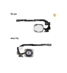 iPhone 5S Home Tuşu - Gümüş / Silver Orta Tuş Butonu Parmak izi butonu açma-kapama butonu açma-kapama tuşu yan güç tuşu power tuşu home tuşu touch id parmak izi sensörü