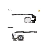 iPhone 5S Home Tuşu - Gümüş / Silver Orta Tuş Butonu Parmak izi butonu açma-kapama butonu açma-kapama tuşu yan güç tuşu power tuşu home tuşu touch id parmak izi sensörü