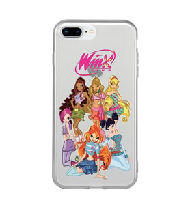 Iphone 7 Plus / 8 Plus Uyumlu Winx Club Desenli Şeffaf Telefon Kılıfı