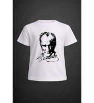 Erkek-Kız Çocuk ATATÜRK Baskılı Kısa Kollu T-Shirt 23 Nisan-10 Kasım-19 Ekim-Özel Bayramlar