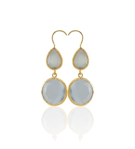 Kadir Jewellery 22 Ayar Altın Kaplama Kadın Taşlı Küpe -El İşçiliği Ve Hipoalerjenik Küpe