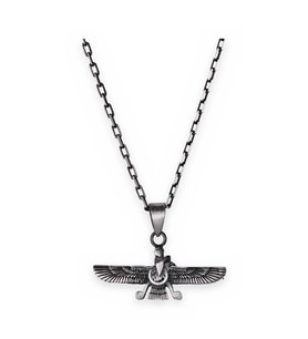 KAMBO El Yapımı 925 Ayar Gümüş Faravahar Küçük Boy Kolye - 50 cm