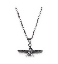 KAMBO El Yapımı 925 Ayar Gümüş Faravahar Küçük Boy Kolye - 50 cm