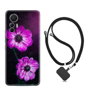 Xiaomi 12 Lite Kılıf Resimli Boyun Askılı İpli Desenli Silikon Series Çiçekler 1869