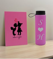BK Gift Sevgiliye Özel İsimli Pembe Defter ve Cam Matara Hediye Seti-16, Sevgiliye Hediye, Sevgililer Günü, Yeni İş Hediyesi