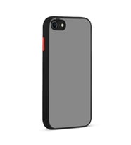 Apple iPhone 8 Kılıf Zore Hux Düğme ve Kapak Zıt Renk Kılıf (Siyah)