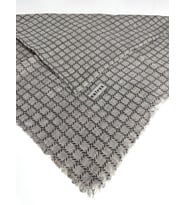 Desenli Flamalı Keten Eşarp- 06112 (Açık Vizon)