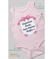 Üzgünüm anne aynı adama aşığız Sıfır Kollu Bebek Zıbını %100 Pamuk