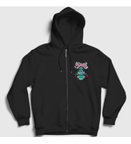 Presmono Unisex Siyah Fortune Teller Ghost Fermuarlı Kapüşonlu Sweatshirt 51824tt