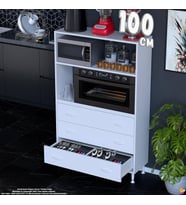 Eliusta Velar 100 cm 3 Çekmeceli Mikrodalga Fırın Mutfak Erzak Dolabı Çok Amaçlı Banyo Dolabı 100x150x32 cm