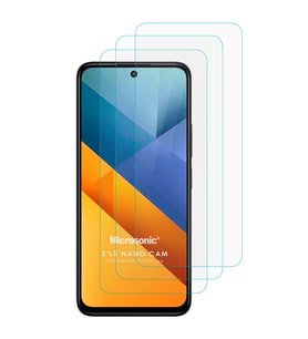 Microsonic Xiaomi Poco M6 5G Screen Protector Nano Glass Cam Ekran Koruyucu (3`lü Paket) (Şeffaf)
