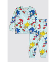 The Hedgehog Super Sonic Desenli %100 Pamuk Çocuk Pijama Takımı