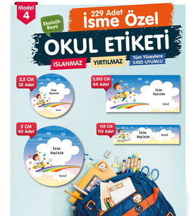 Okul Etiketi Kalem Defter Etiketi Özel İsim Yazılabilen Etiket- İsim Etiketi-OE4
