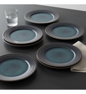 GÜRAL PORSELEN Güral 6 Adet 20 Cm Pasta Tabağı Reaktif Oasis Vr 1131
