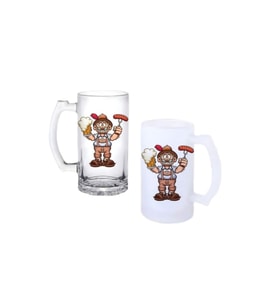 Ghostbastır Design Sosis Kulplu Bira Bardağı Buzlu veya Şeffaf Seçenekli 0216