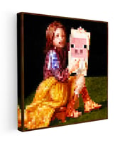 Kanvas Tablo Pigscene Piksel Minecraft Tablosu Ev Ofis Salon Duvar Dekoru