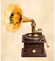 Antika Tarzı Vintage Nostaljik Gramofon Müzik Kutusu Kurmalı Box Klasik Retro Hediyelik Dekor