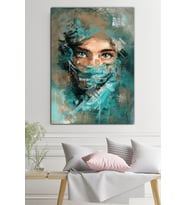 PEÇELİ YÜZ VE GÖZLER, KANVAS TABLO, KAFE, BÜRO VE OTELLERE UYGUN