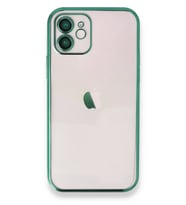 Newface Apple iPhone 12 Kılıf Razer Lensli Silikon - Yeşil
