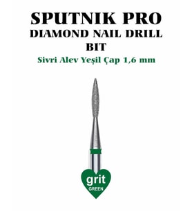 Elmas Sivri Alev Freze Yeşil Çap 1,6mm