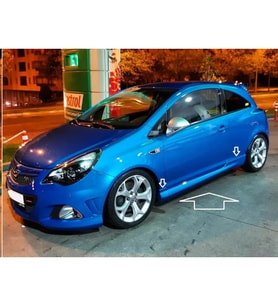 Opel Corsa D Tek Kapı Yan Marşpiyel Seti Plastik 2 Adet Mat Siyah 2006 - 2014 karlık+ek+bodykit