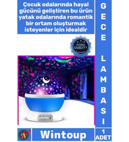 #Lamba Yıldızlı Projeksiyon Galaxy Çocuk Yatak Oda Dekoratif Döner Tavana Işık Yansıtan Gece Lambası
