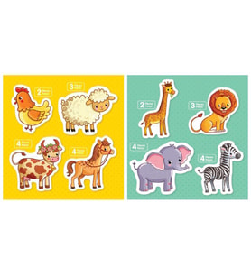 BlueFocus Baby Puzzle Vahşi ve Çiftlik Hayvanları Puzzle Seti