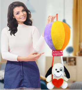 MAVİMSİ RENGARENK UÇAN BALONLU   KÖPEK  (%100) YERLİ