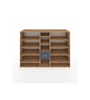 Kronos Dolap 11 Raflı 3 Çekmeceli  220x59x163 Çam-Çam/Antrasit