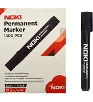 Noki Permanent Markör Kesik Uçlu Koli Kalemi Siyah (12 Li Paket)